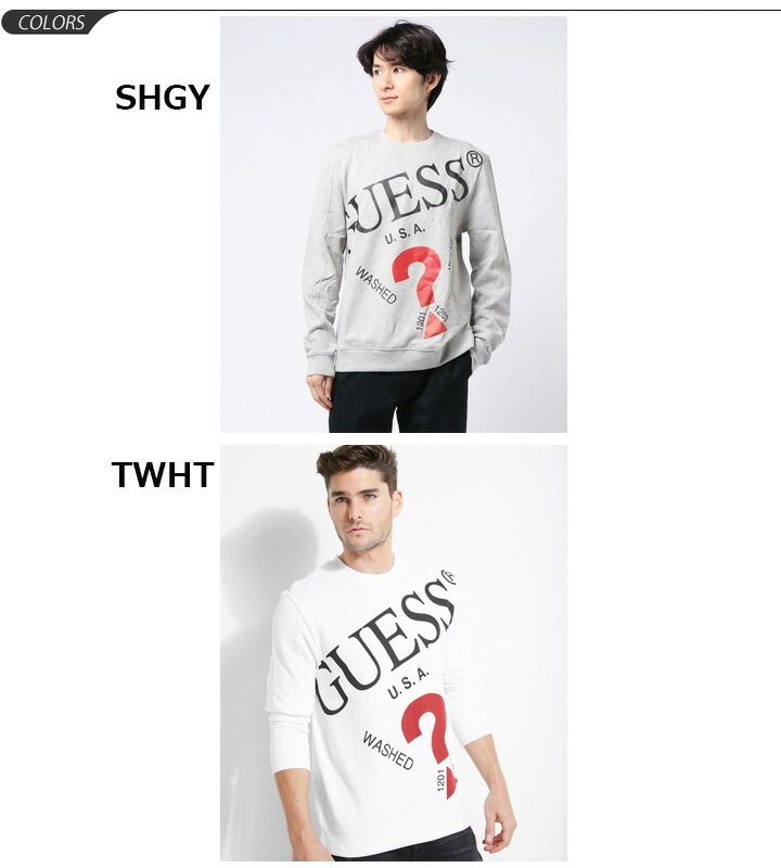 スウェットシャツ 長袖 トレーナー メンズ ゲス GUESS クルーネック プルオーバー スエット 男性 ビッグロゴ アメカジ 紳士服 おしゃれ HUFFIE LOGO SWEAT トップス/M93Q33K8S40