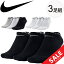 NIKE ナイキ ソックス 3足組 靴下 メンズ レディース くつした ショート丈 3P コットン クッション ノーショウ ソックス スポーツソックス 男女兼用/SX4702