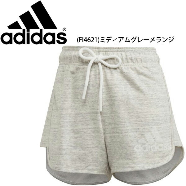スウェット ショートパンツ レディース アディダス adidas W MELANGE スウェット ショーツ/スポーツウェア トレーニング フィットネス 女性 ランニング ジム 短パン ボトムス/GLE41-FI4621のサムネイル
