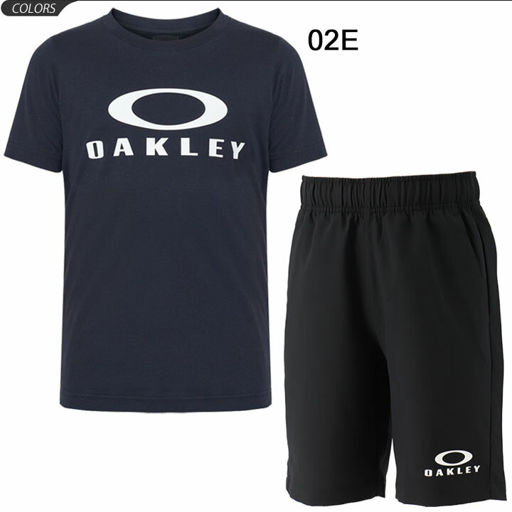 キッズ 半袖Tシャツ ハーフパンツ 上下セット 子供服 オークリー OAKLEY スポーツウェア セットアップ 130-160cm 半袖シャツ ショートパンツ 2点セット 上下組/男の子 女の子 部活 普段使い/FOA400816-FOA400833