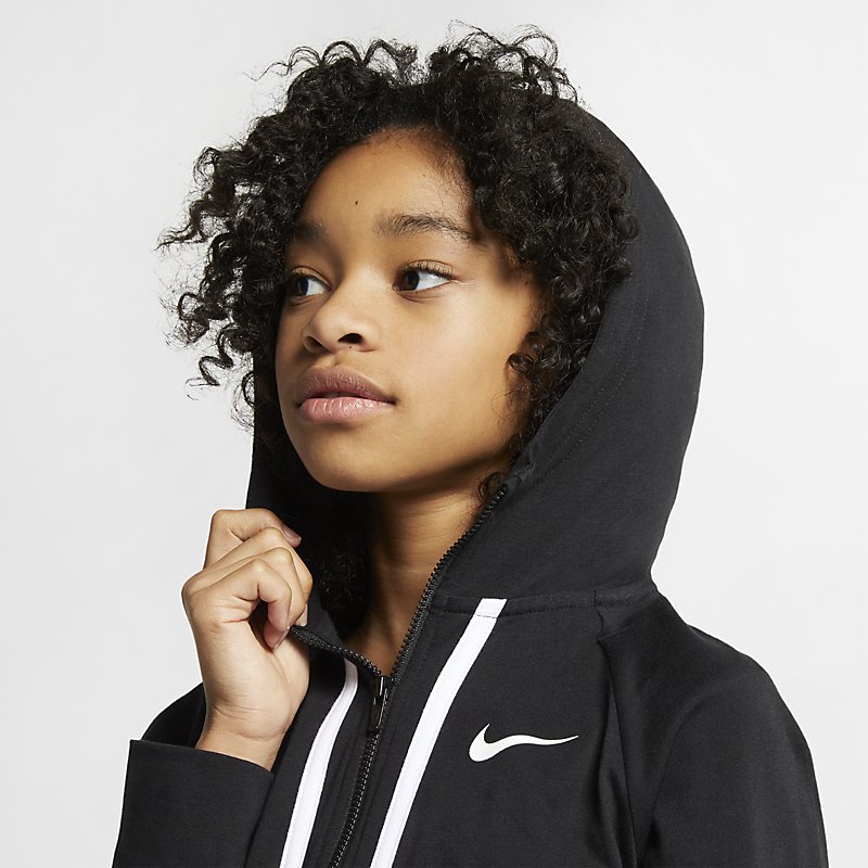 スウェット 長袖 パーカー キッズ 女の子 ジュニア 子ども ナイキ NIKE YTH ガールズ フルジップ ジャージー/スポーツウェア 子供服 130-160cm スエット アウター フーディ 女児 普段使い 上着 羽織/AQ9051-010