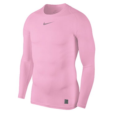 コンプレッション 長袖シャツ メンズ ナイキ NIKE PRO ナイキプロ/スポーツウェア 自宅トレーニング ジム ランニング 男性用 アンダーシャツ インナー クルーネック 機能ウェア 紳士 トップス ピンク/AO4857-601