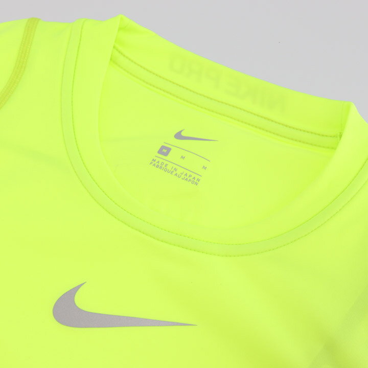 コンプレッション 長袖シャツ メンズ ナイキ NIKE PRO ナイキプロ/スポーツウェア 自宅トレーニング ジム ランニング 男性用 アンダーシャツ インナー クルーネック 機能ウェア 紳士 トップス 蛍光イエロー 黄色/AO4857-702