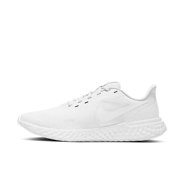 ランニングシューズ メンズ スニーカー ナイキ NIKE レボリューション5 スポーツシューズ 男性用 白靴 オールホワイト ジョギング トレーニング ウォーキング REVOLUTION5 通学靴 学生 運動靴 くつ/BQ3204-103