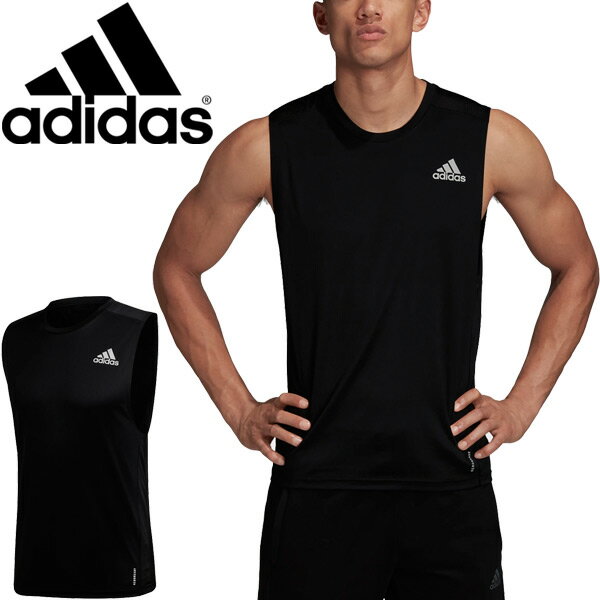 ノースリーブシャツ Tシャツ メンズ/アディダス adidas OTR SLEEVELESS/スポーツウェア トレーニング ランニング 男性 袖なし 黒 ブラック ジム 家トレ/IPF31-GC7865
