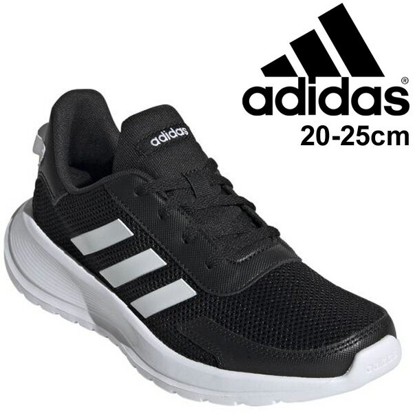 スニーカー キッズ シューズ ジュニア 男の子 女の子 子供靴/アディダス adidas テンソーラン TENSAUR RUN K/ひも靴 スポーティ カジュアル 小学生 通学 ブラック 黒 GVI33 くつ/EG4128