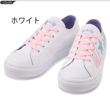 ガールズ スニーカー キッズ シューズ ジュニア 子供靴 女の子 19-24cm コンバース converse チャイルド オールスターライト パステルロゴ OX/ローカット ビッグロゴ キャンバス カジュアル 子ども かわいい くつ/3730073