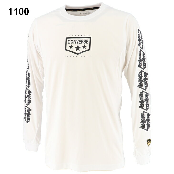 プラクティスシャツ 長袖 メンズ コンバース CONVERSE ゴールドシリーズ プリントロングスリーブTシャツ/スポーツウェア バスケットボール 男性 クルーネック トップス バスケシャツ /CBG202354L