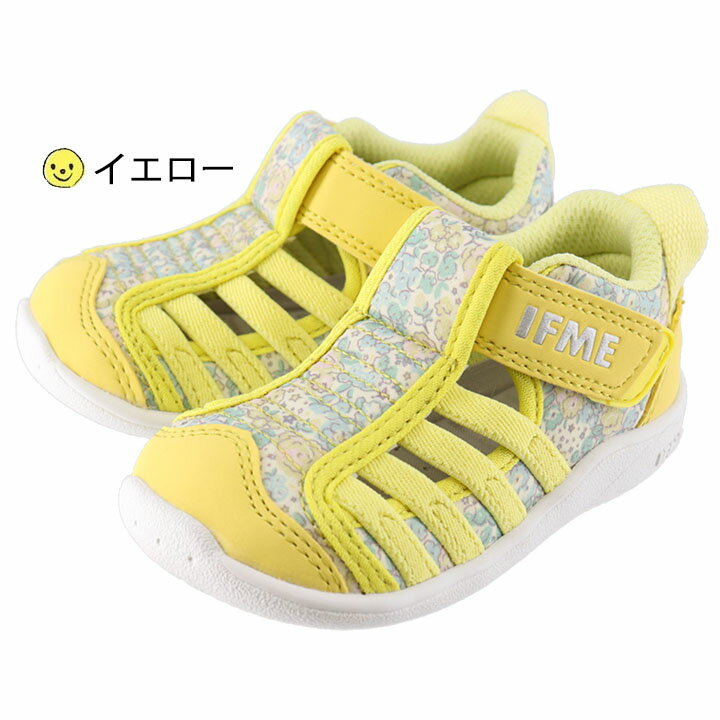 ベビー キッズ ウォーターシューズ 女の子 12-15cm 子供靴/イフミー IFME ガールズ サンダル 水陸両用 靴 花柄 水遊び 川 海/ピンク イエロー ギフト プレゼント 安心 安全/20-1307/APWORLD