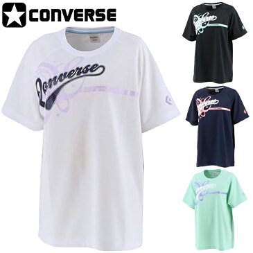 プリントTシャツ 半袖 レディース コンバース CONVERSE バスケットボール スポーツウェア 吸汗速乾 女性 女子 学生 バスケシャツ 半袖シャツ クルーネック トップス/CB311354