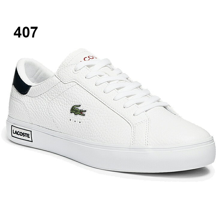 スニーカー メンズ コートスタイル シューズ ラコステ LACOSTE POWER COURT 0721 2/レザー ローカット 男性 靴 スポーティ カジュアル シンプル わに ワニ ロゴ くつ/SM00281