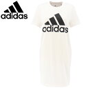 ワンピース 半袖 レディース アディダス adidas W ESS BL SJ ドレス/スポーティ カジュアル ウェア 白 ホワイト 女性 ロングTシャツ ルームウェア/28875-GV4031【a20Qpd】