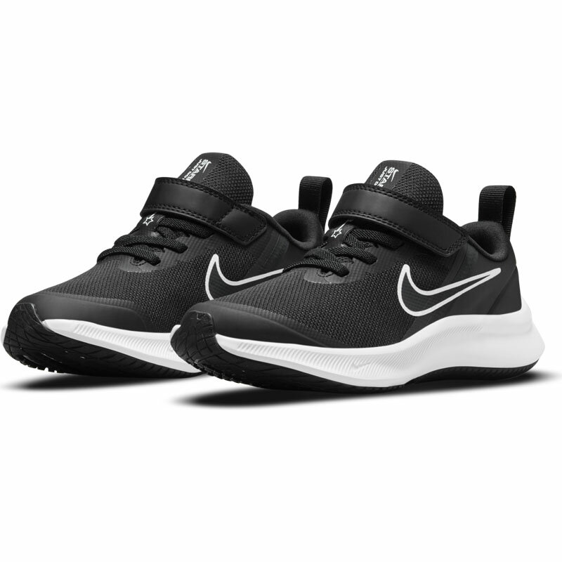 スニーカー シューズ キッズ ジュニア 16.5-22cm 子供靴/ナイキ NIKE スターランナー3 PSV/男の子 女の子 スポーティ カジュアル 黒 ブラック 運動靴 STAR RUNNER 3 くつ/DA2777-003