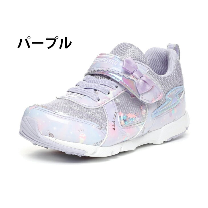キッズシューズ ガールズ スニーカー 15-19cm 女の子 子供靴/バネのチカラ ムーンスター スーパースター moonstar superstar/子ども 2E リボン ベルクロ 女児 運動会 通園 運動靴 月星 かわいい くつ/SS-K1060