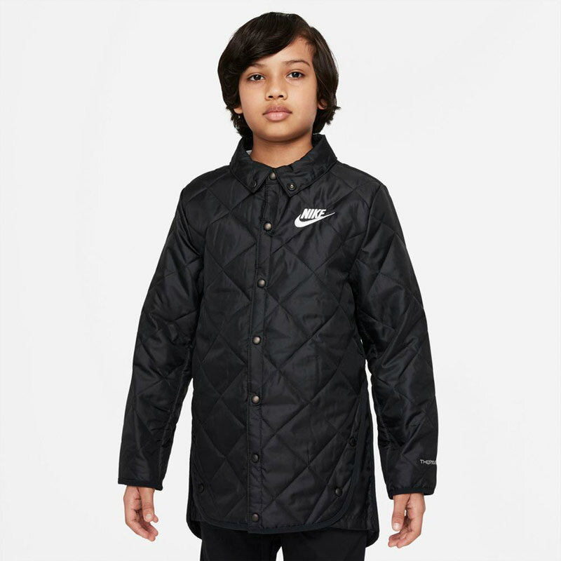 キッズ ジュニア 中綿 コート 130-170cm 子供服 ナイキ NIKE 裏起毛フリース フーディジャケット/アウター 保温 防寒 子ども スポーツウェア カジュアル/DD8696-010のサムネイル