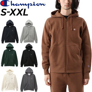 スウェット パーカー メンズ チャンピオン champion BASIC ベーシック ジップ スエット フーディ 裏起毛 男性 カジュアル シンプル ロゴ フルジップ 上着 羽織り/C3-Q106