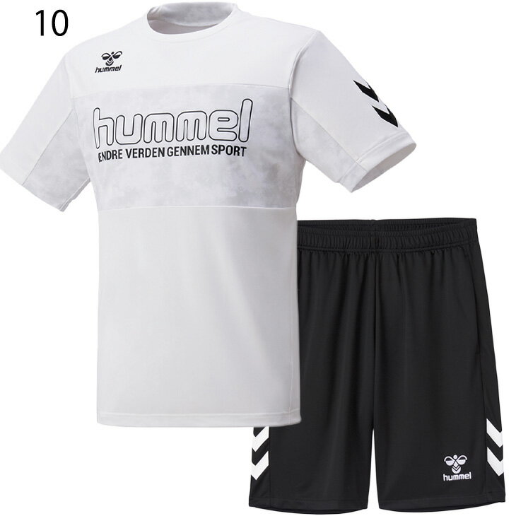 トレーニングウェア 上下 メンズ セットアップ/ヒュンメル hummel 半袖Tシャツ ハーフパンツ 上下組/スポーツウェア 吸汗速乾 UVカット サッカー ランニング ジム 男性 2点セット/HAP4156-HAP2081P