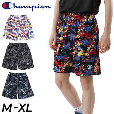 送料無料 ハーフパンツ ショートパンツ メンズ/チャンピオン Champion/バスケットボール スポーツウェア 男性 総柄 バスパン 吸汗速乾 部活 練習 短パン ボトムス/C3-VB541