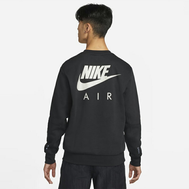 送料無料 トレーナー　スウェットシャツ メンズ ナイキ NIKE AIR 裏起毛フリース 保温 クルーネック/スポーツウェア カジュアル 黒 ブラック 男性 スエット トップス/DM5208-010