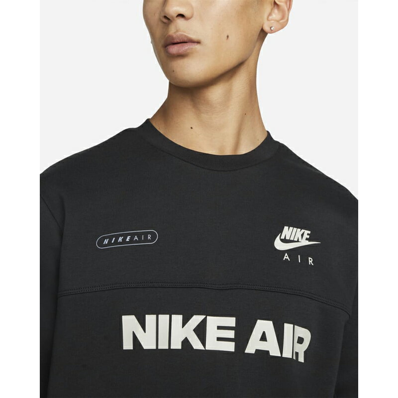 送料無料 トレーナー　スウェットシャツ メンズ ナイキ NIKE AIR 裏起毛フリース 保温 クルーネック/スポーツウェア カジュアル 黒 ブラック 男性 スエット トップス/DM5208-010