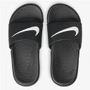 ナイキ キッズ シャワーサンダル 17-25cm 子供靴 NIKE KAWA SLIDE GS/PS カワスライド ジュニア スポーツサンダル 子ども 男の子 女の子 シューズ 水遊び プール 海水浴 黒 ブラック くつ/819352-001