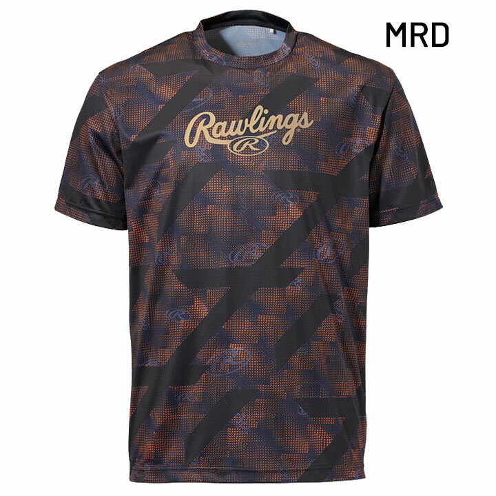 Tシャツ 半袖 メンズ ローリングス Rawlings コンバットTシャツ/野球 スポーツ トレーニング ウェア 男性 総柄 練習着 ジム 半袖シャツ トップス/AST12S04