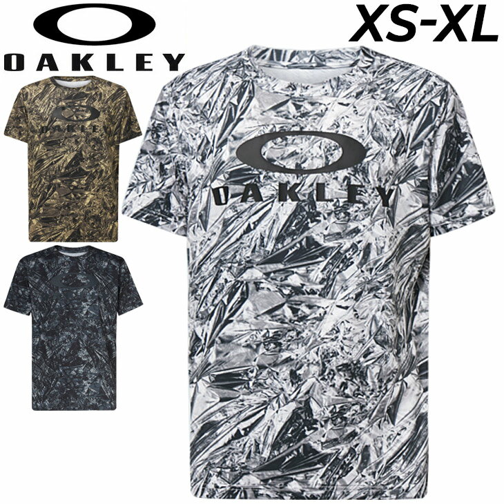 半袖 Tシャツ メンズ オークリー OAKLEY スポーツウェア トレーニング 吸汗速乾 抗菌防臭 UPF50＋ 総柄 ランニング ジム フィットネス 男性 トップス/FOA403611