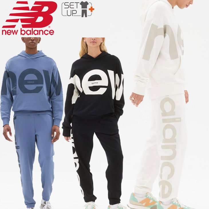 送料無料 スウェット 上下 メンズ レディース セットアップ/ニューバランス Newbalance プルオーバーパーカ ロングパンツ/スポーティ カジュアル ウェア スエット 上下組 デイリー 男女兼用 部屋着/UT23504-UP23503