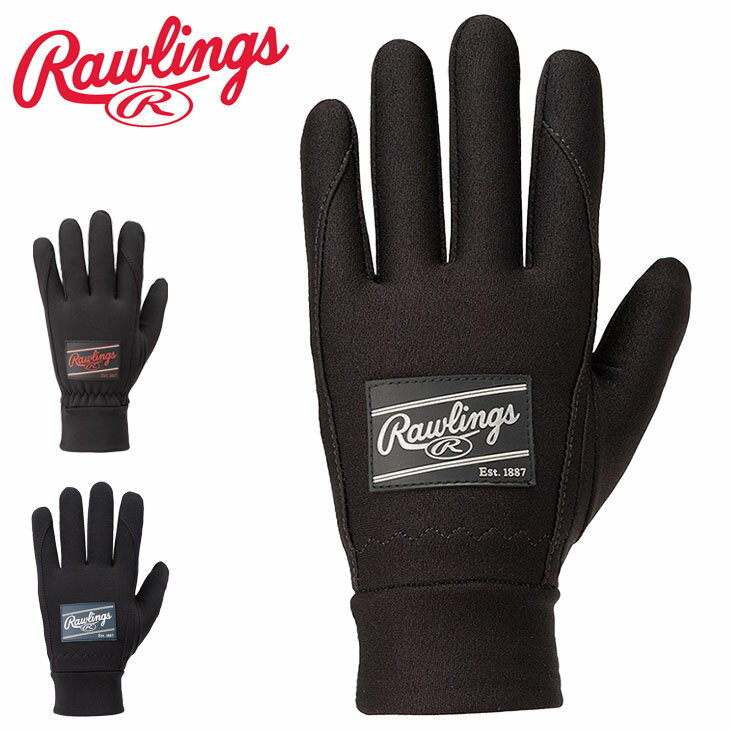 ローリングス フリース手袋 メンズ レディース Rawlings パッチロゴ トレーニンググローブ 保温 防寒 野球 スポーツ アクセサリー てぶくろ/EAC12F02