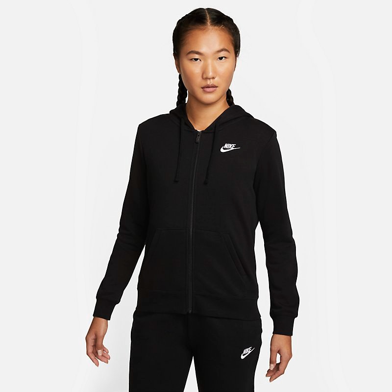 送料無料 パーカー スウェット レディース/ナイキ NIKE スポーツウェア フルジップ 裏起毛 フリース 黒 ブラック 女性 秋冬 カジュアル デイリー スウェットシャツ/DQ5472-010のサムネイル