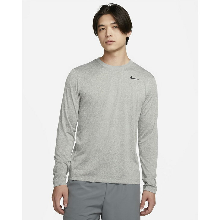 長袖 Tシャツ メンズ ナイキ NIKE Dri-FIT トレーニング スポーツウェア 速乾 フィットネス ジム ランニング ジョギング 男性 グレー ロンT トップス サステナブル/DX0994-063