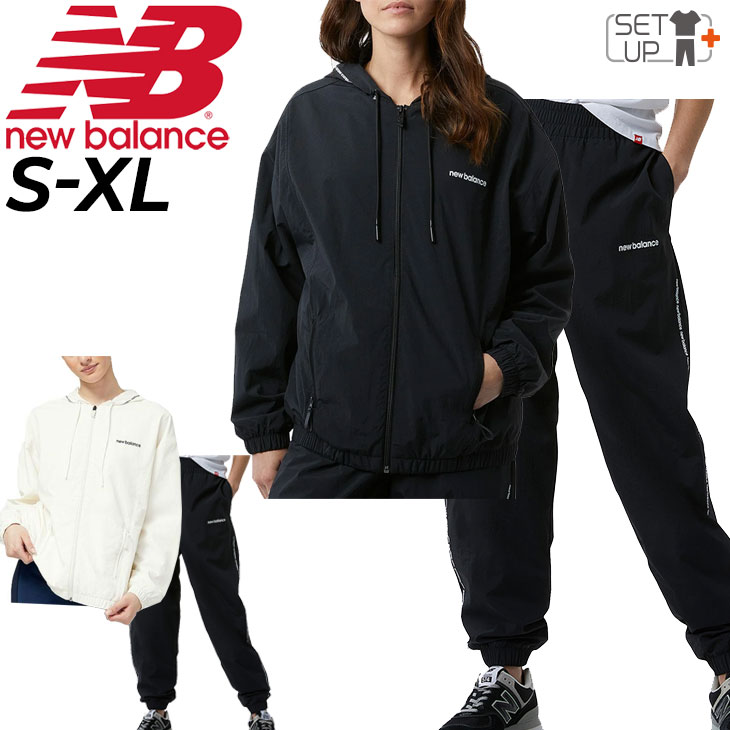 送料無料 ウィンドブレーカー 上下 レディース ニューバランス Newbalance トリコットラインド ジャケット パンツ セットアップ スポーティ カジュアル ウェア 裏起毛 保温 上下組 女性 秋冬 シンプル WJ23506-WP23517