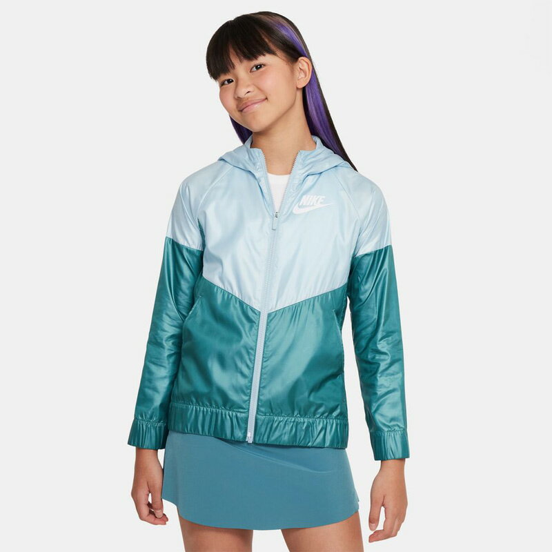 ナイキ 送料無料 ナイキ ウィンドブレーカー ウインドブレーカー キッズ 女の子 NIKE YTH ウィンドランナー ジャケット/スポーツウェア アウター 130-160cm 子供 子ども服 はっ水 防風 女児 上着 普段使い ガールズ 緑 グリーン系 ジャンバー/DB8521-442