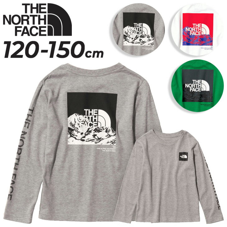 送料無料 ノースフェイス キッズ 長袖 Tシャツ THE NORTH FACE 120-150cm 子供服 速乾 UVカット 子ども 男の子 女の子 バックプリント アウトドア デイリー カジュアル ウェア ロンT オーガニックコットン トップス/NTJ32334