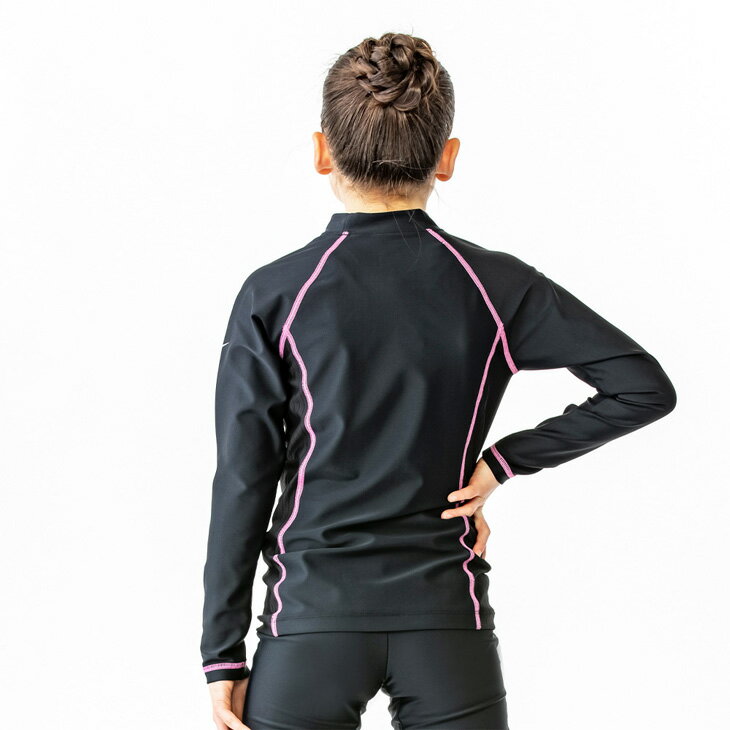 ナイキ キッズ ラッシュガード 長袖 ジュニア 女の子 NIKE SWIM GIRLS スクール水着 子ども こども用 スイムウェア 120cm 130cm 140cm 150cm 160cm 女子 女児 子供 小学生 幼児 園児 ガールズ 水泳 プール 学校 体育 海水浴/1991064-003【返品不可】 3