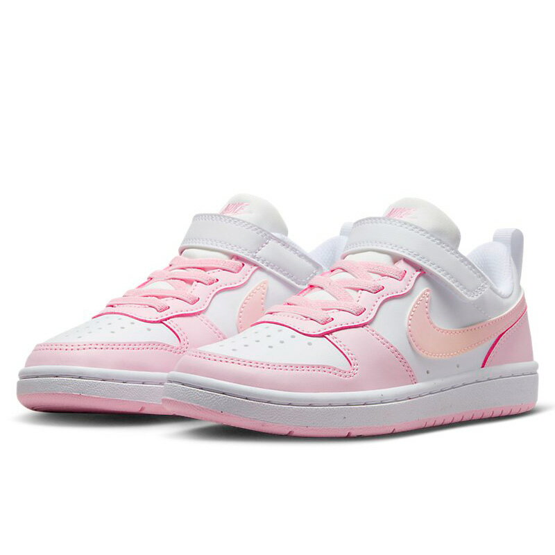 送料無料 ナイキ キッズ スニーカー ジュニア NIKE コート ボロー LOW リクラフト PS 16.5-22cm 子供靴 スポーツ カジュアル シューズ ホワイト ピンク 子ども 小学生 運動靴 くつ/DV5457-105のサムネイル