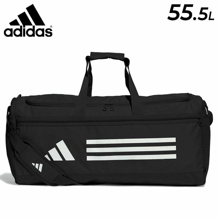 ◆ 商品詳細情報 ◆ ブランド アディダス adidas 商品番号 EAX38 カラー (HT4747)ブラック/ホワイト サイズ 寸法：24.25cm×63.75cm×30.75cm 容量：約55.5L 素材 ポリエステル100%（プレーンウィーブ） ◆画像のカラーについて◆ 商品画像のカラーにつきましては、PC、モバイルなど閲覧環境等により実物のカラーと多少異なることもございます。 予めご理解のうえご注文を賜りますようお願いいたします。 ※メーカー希望小売価格はメーカーサイトに基づいて掲載しています (記載価格が税抜き価格になっている場合もございます)【アディダス adidas / ボストンバッグ】 [◆サイズ違いはこちら！Sサイズ] ◆　商　品　説　明 ◆ □□□当店で販売しております商品はすべて【正規取扱品】です□□□ アディダス(adidas)から、［エッセンシャルズ トレーニング ダッフルバッグ（M）］です。 リサイクル素材を一部使用した、大胆なスタイルの大容量ダッフルバッグ。 このダッフルバッグは、夜明け前のワークアウトのために起こしてくれたり、 ハードなトレーニングに向けて準備を整えてくれるわけではない。 でも必要なギアを詰め込んで出かければ、きっとより良い自分を見つける旅の、 頼りになるパートナーとして活躍してくれる。 サイドにあしらった大きなブランドロゴが、 広い視野と勇気をもって行動することの大切さを思い出させてくれる。 プラスチック廃棄物ゼロを目指すアディダスの取り組みの一つをカタチにした、 リサイクル素材を40%以上使用したアイテム。 ・表地と裏地：ポリエステル100%（プレーンウィーブ） ・ジップ付きメインコンパートメント ・フロントに隠しジップポケット ・サイドに、ジップを備えたメッシュのシューズコンパートメント ・内側にハンギングポケット ・パッド入りストラップ ・持ち手 ・リップストップ生地の底 ●サイズ● 寸法：24.25cm×63.75cm×30.75cm 容量：約55.5L ■こちらの商品は、ギフト対応(ラッピング)不可となっております。あらかじめご了承くださいませ。