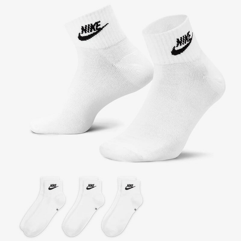 ナイキ NIKE 靴下 3足組 アンクルソックス メンズ レディース くるぶし丈 スポーツソックス ソックス 3Pソックス 3足セット メンズソックス レディースソックス カジュアル 白 ホワイト ブラン…