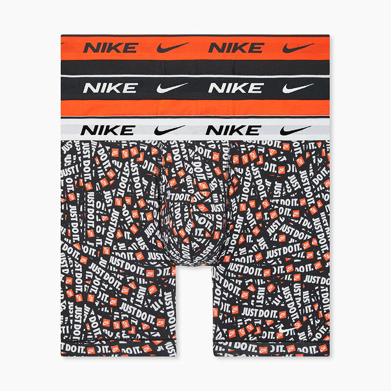 送料無料 ナイキ ボクサーパンツ 3枚組 メンズ インナー USサイズ NIKE BOXER BRIEF 3PK アンダーウェア ボクサーブリーフ トランクス 無地 柄物 セット 黒 オレンジ ブランド 男性用 下着/KE1…