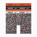 楽天WORLD　WIDE　MARKET送料無料 ナイキ ボクサーパンツ 3枚組 メンズ インナー USサイズ NIKE BOXER BRIEF 3PK アンダーウェア ボクサーブリーフ トランクス 無地 柄物 セット 黒 オレンジ ブランド 男性用 下着/KE1167-GOV【返品不可】