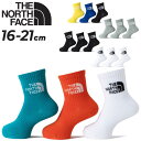 ノースフェイス キッズ クルー丈 靴下 3足組 THE NORTH FACE TNF ジャカード ロゴ 3P クルー 子ども用 16-21cm 3足パック くつした ロゴ クルーソックス 消臭 ブランド 白 黒 カラーソックス こども くつ下 服 男の子 女の子 ブランド アパレル/NNJ82411