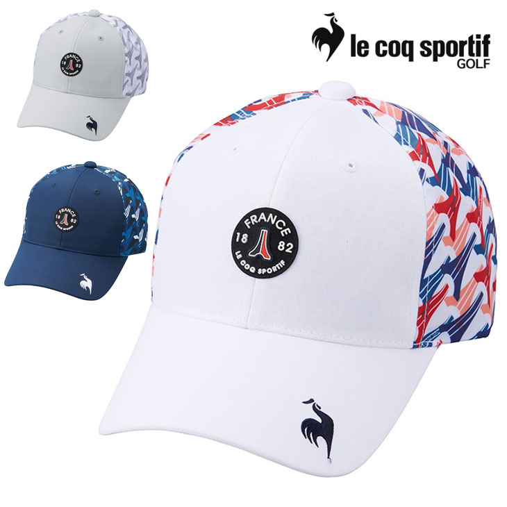 ルコック ゴルフキャップ 帽子 メンズ le coq sportif GOLF シーズンモチーフ プリント キャップ 軽量 男性用 アクセサリー ぼうし ゴルフウェア ウエア 灰いろ 青 紺 白 ブランド アパレル/QG…