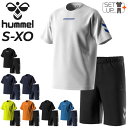 送料無料 ヒュンメル トレーニングウェア メンズ 上下 hummel 半袖Tシャツ ハーフパンツ セットアップ 大きいサイズ サッカー ハンドボール ランニング...