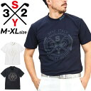 送料無料 SY32 スウィートイヤーズ メンズ 半袖シャツ ゴルフウェア SY32 BY SWEET YEARS GOLF モックネック ドットプリント ビッグロゴ 吸水速乾 ドライ ストレッチ ゴルフシャツ トップス 男性 紳士用 服 ブランド アパレル/SYG-24SUM-07