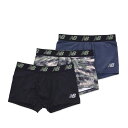 ニューバランス ボクサーパンツ 3枚セット メンズ USサイズ Newbalance プレミアムボクサー 股下3インチ 前閉じ 3Pパック 男性 紳士用 ブラン...