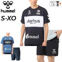 ヒュンメル 半袖シャツ ショートパンツ メンズ 上下 hummel プラクティスシャツ ウーブンプラクティスショーツ セットアップ サッカーウェア フットサル ...