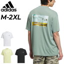 送料無料 アディダス 半袖 モックネックシャツ メンズ ゴルフウェア adidas GOLF HEAT .RDY バックグラフィック ゴルフシャツ バックプリン...