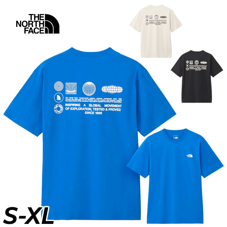 Rakuten - 送料無料 ザ・ノース・フェイス 半袖 Tシャツ メンズ レディース THE NORTH FACE フラッシュドライ グローブグリッドコットンティー プリントT アウトドアウェア ユニセックス キャンプ ハイキング フェス タウンユース 半そで 半袖シャツ 服 ブランド アパレル/NT32550