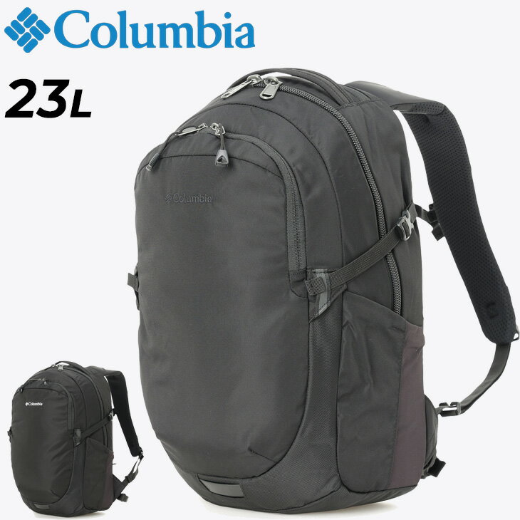 送料無料 コロンビア リュック 23L メンズ レディース バッグ Columbia ペッパーロック バックパック 23リットル はっ水 撥水 男女兼用 黒 アウトドアバッグ 登山 ハイキング 鞄 普段使い 通勤 通学 タウンカジュアル ブランド ユニセックス ザック かばん/PU7255