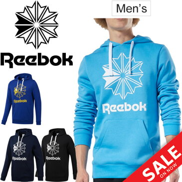スウェット パーカー 長袖 トレーナー メンズ リーボック Reebok CL ビッグロゴ フーディー スポーツウェア スエット プルオーバー スウェットシャツ 男性 トレーニング ジム カジュアル ストリート/FTR29